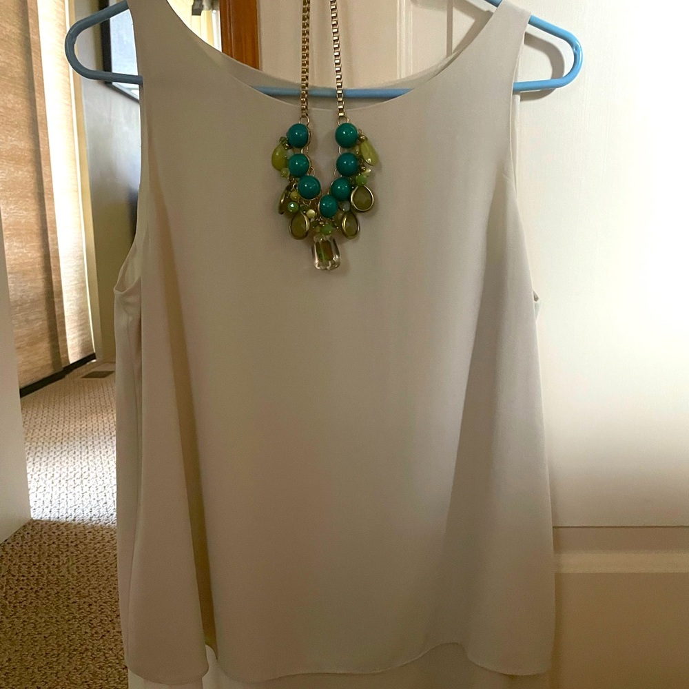 Eileen Fisher tank top with necklace
